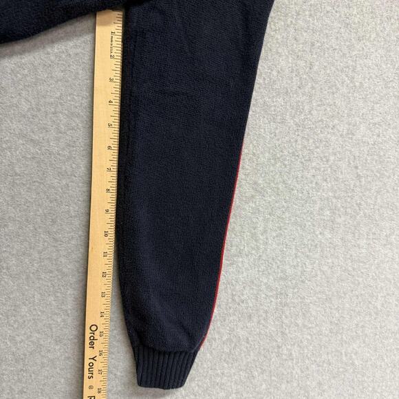 Polo Ralph Lauren Vintage Sweater Men’s Large Blue Striped Sleeve Knit 1/4 Zip - Picture 9 of 11
